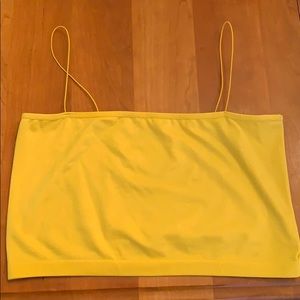 Forever 21 Yellow Spandex Cropped Tank